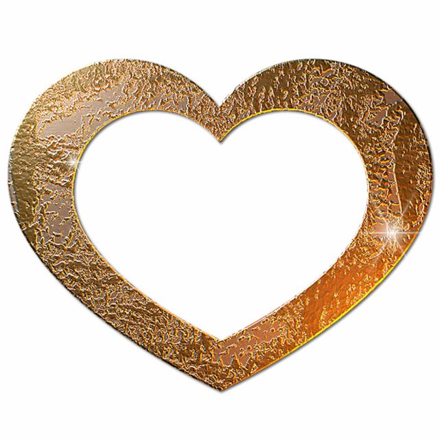 Gold Heart Frame Standing Photo Sculpture (Front)