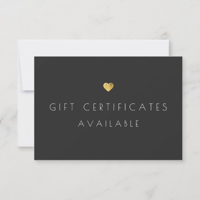 Gold Heart Gift Certificate Promotional Signage (Front)