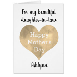 Gold Heart Happy Mother's Day Daughter in Law