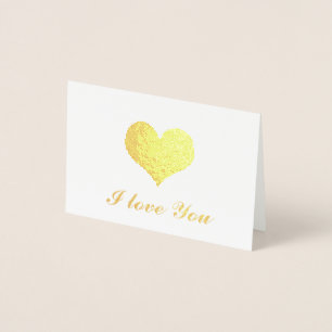 Gold Heart I love You Foil Card