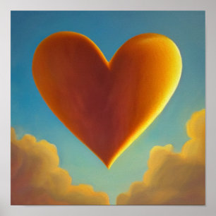 Gold Heart in the Clouds Poster