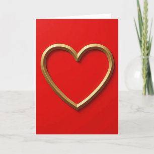 Gold Heart Love Card