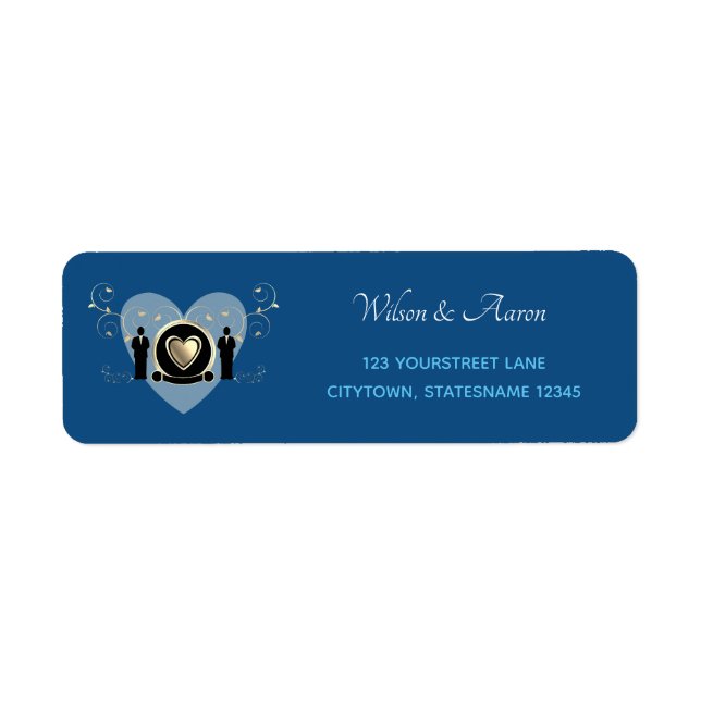 Gold Heart Male Wedding Classic Blue (Front)