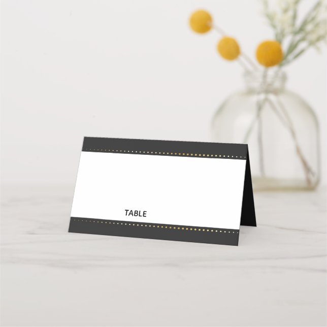 Gold Heart Male Wedding | Place Card (Front)