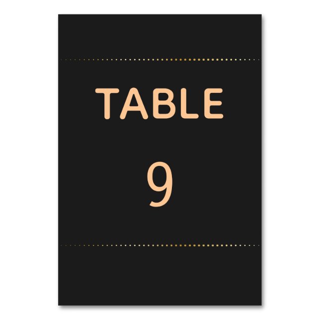 Gold Heart Male Wedding | Table Number (Front)