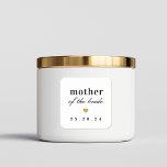 Gold Heart Mother of the Bride Gift Square Sticker<br><div class="desc">Custom-designed mother of the bride gift stickers and labels featuring classic modern typography with gold heart design.</div>