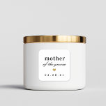 Gold Heart Mother of the Groom Gift Square Sticker<br><div class="desc">Custom-designed mother of the groom gift stickers and labels featuring classic modern typography with gold heart design.</div>