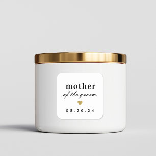 Gold Heart Mother of the Groom Gift Square Sticker