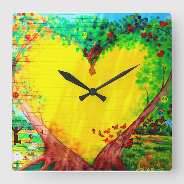gold heart mural clock (Front)