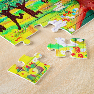 gold heart mural puzzle