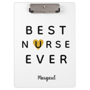 Gold Heart Nurse Clipboard