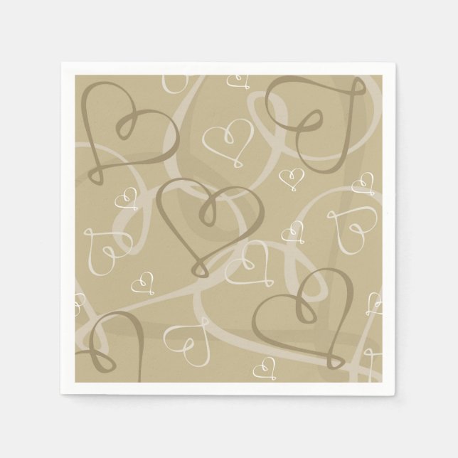 Gold heart pattern napkin (Front)