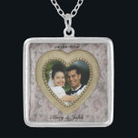 Gold Heart Photo Frame Necklace<br><div class="desc">Romantic  heart photo frame necklace to personalise adding your own photo and changing text, font, size and colour as well you prefer. Very pretty as wedding favour for your guests!</div>