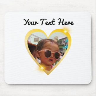Gold Heart Picture Frame Mouse Mat