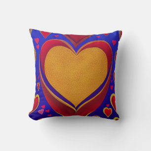 Gold Heart Pillow
