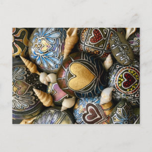 Gold Heart Rocks! By Julie Ann Stricklin Invitation Postcard