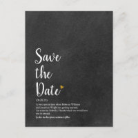 Gold Heart Script Save the Date Definition