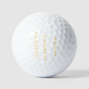 Gold Heart Scroll Golf Balls