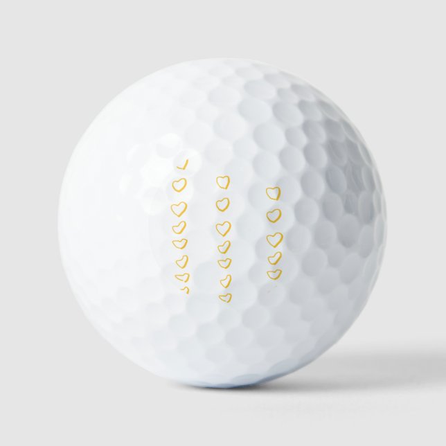 Gold Heart Scroll Golf Balls (Front)