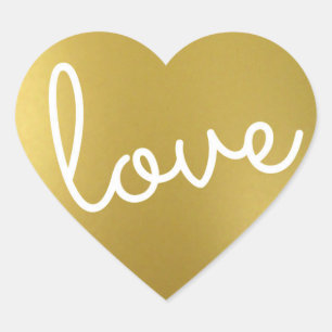 gold heart sticker