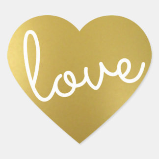 gold heart sticker