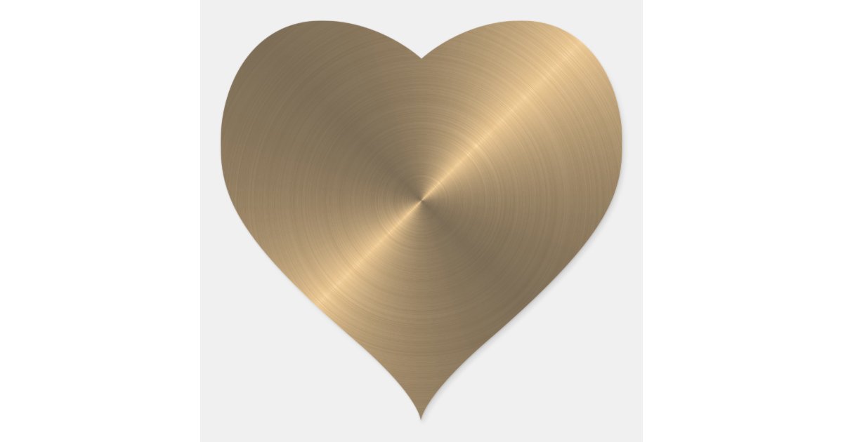 Gold Heart Sticker | Zazzle.co.uk