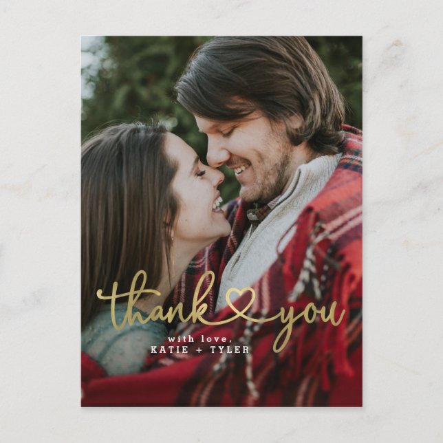 Gold Heart Thank You Cards (Front)