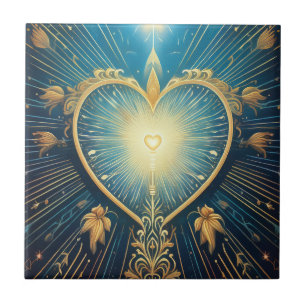 Gold Heart  Tile