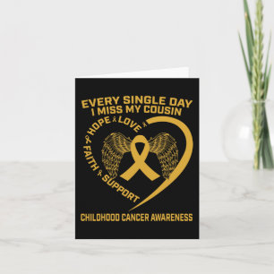 Gold Heart Wings Childhood Cancer Awareness I Miss Card