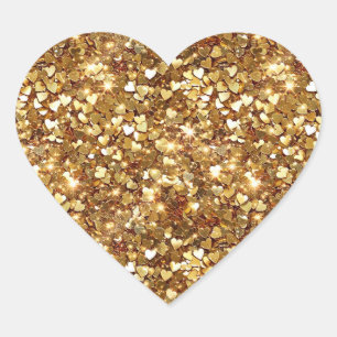 Gold Hearts Confetti Heart Sticker