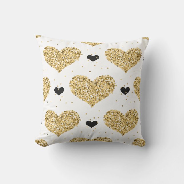 Gold Hearts Cushion (Front)