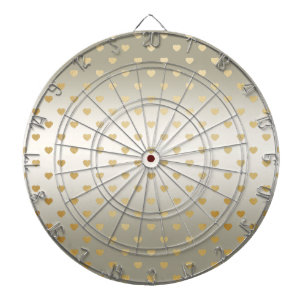 Gold Hearts Dartboard