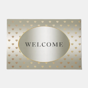 Gold Hearts Doormat