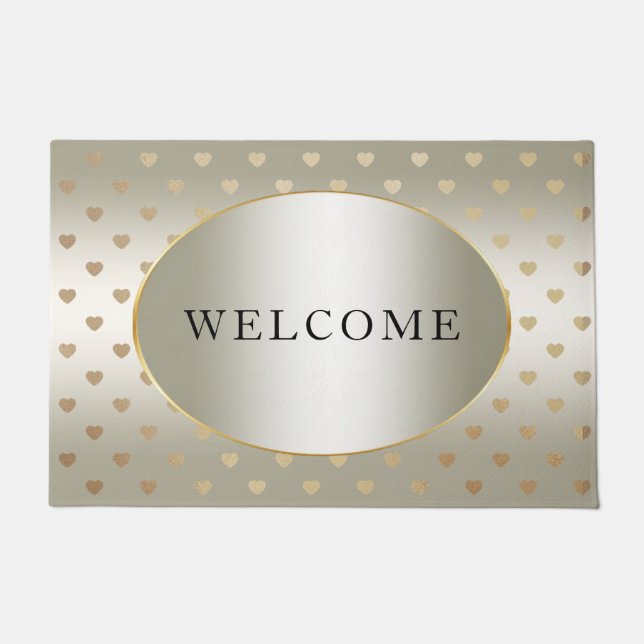 Gold Hearts Doormat (Front)