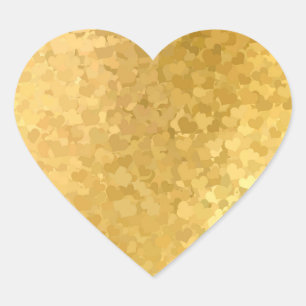 Gold Hearts Elegant Blank Template Add Your Text Heart Sticker