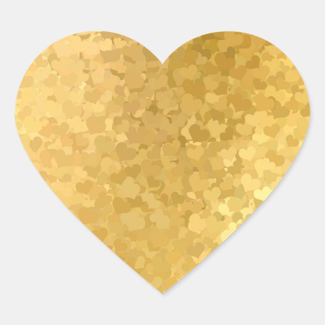 Gold Hearts Elegant Blank Template Add Your Text Heart Sticker (Front)