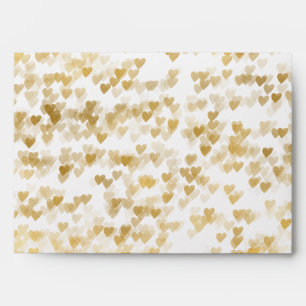 Gold Hearts Envelopes