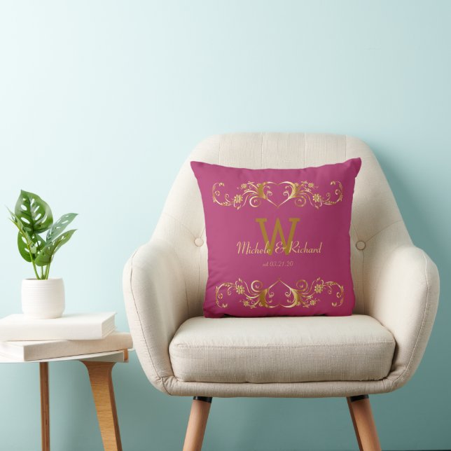 Gold Hearts Keepsake Cushion (Chair)