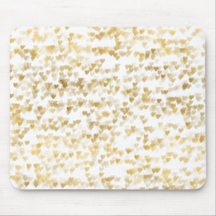 Gold Hearts Mouse Mat
