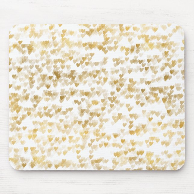 Gold Hearts Mouse Mat (Front)