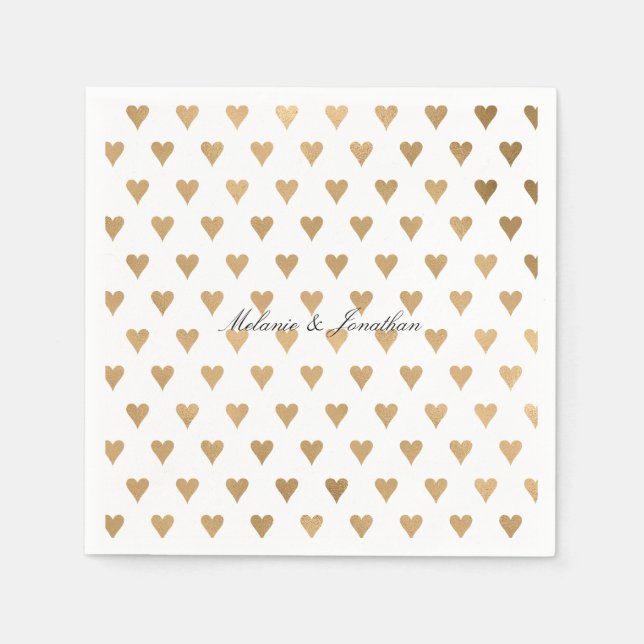 Gold Hearts Napkin (Front)