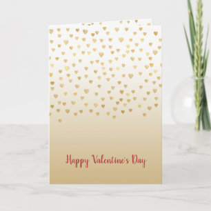 Gold Hearts Ombre Holiday Card