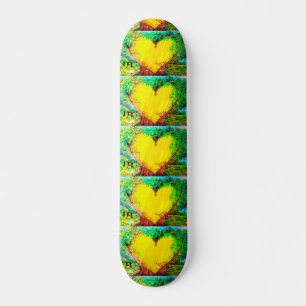 gold hearts skateboard
