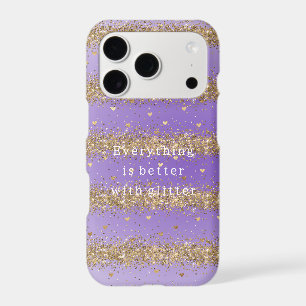 Gold Hearts Sparkle Purple Glitter quote  