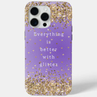Gold Hearts Sparkle Purple Glitter quote 