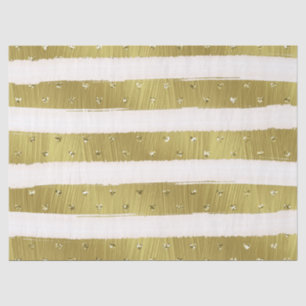 Gold Hearts Stripes Tissue Paper