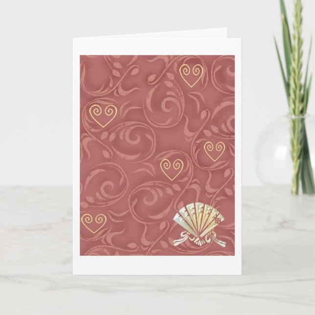 Gold Hearts Thinking of You card (Front)