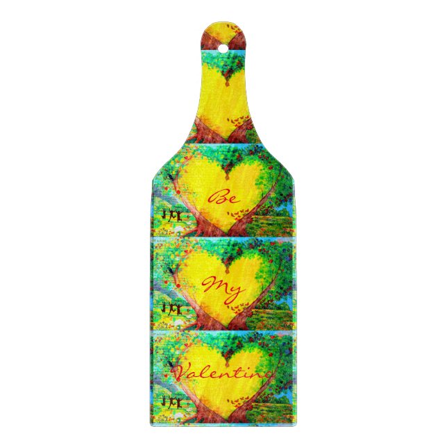 gold hearts valentine cutting board (Front)