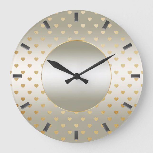 Gold Hearts Wall Clock (Front)