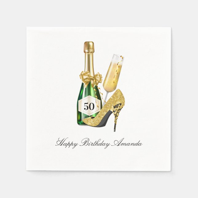 Gold Heels and Champagne Napkin (Front)